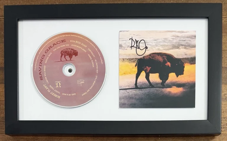 FRAMED ROBERT PLANT SIGNED ALBUM CARD & CD PSA DNA COA AUTOGRAPH LED ZEPPELIN