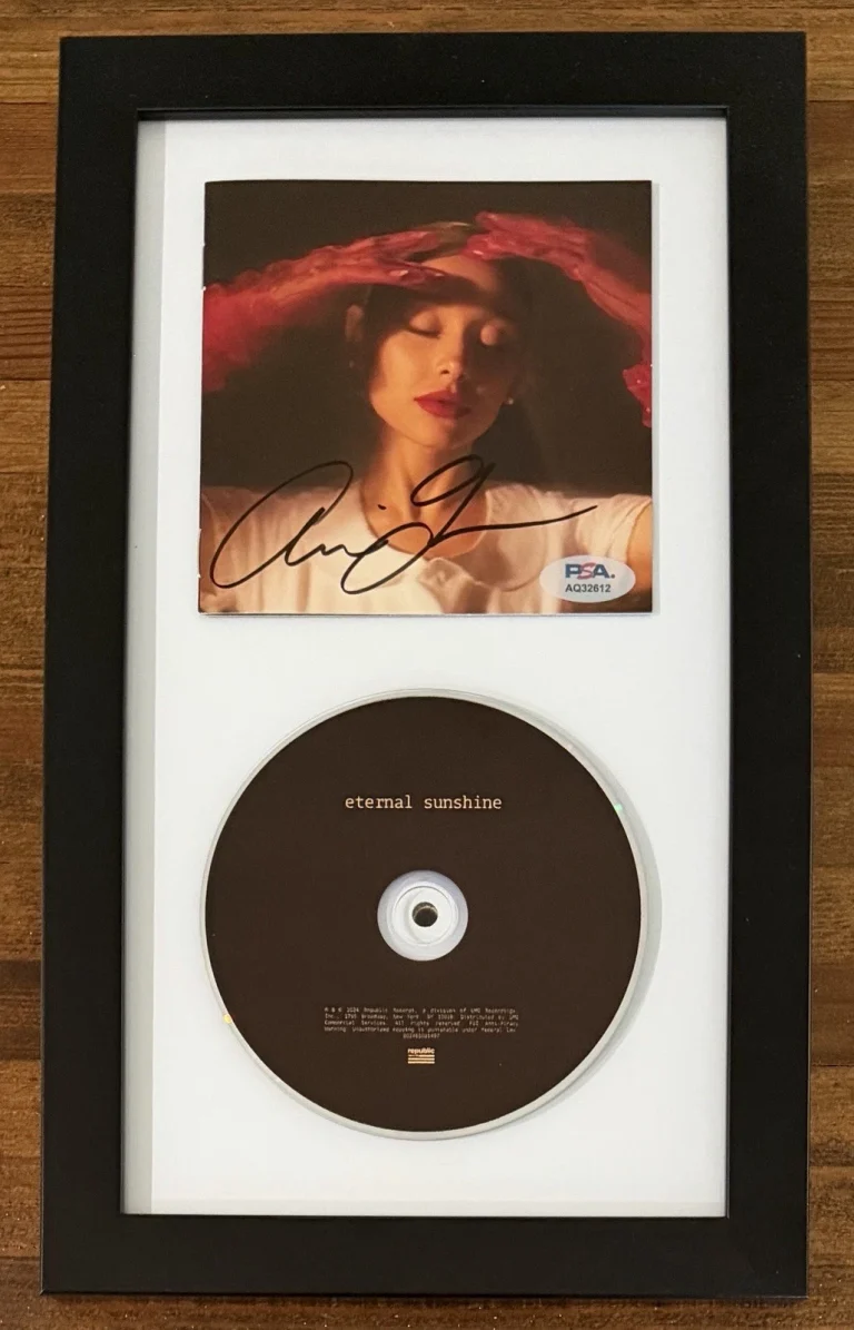FRAMED Ariana Grande SIGNED Eternal Sunshine CD Book FULL NAME & CD PSA DNA COA