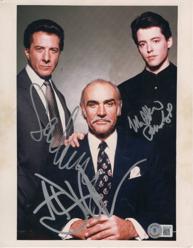 Sean Connery Dustin Hoffman Matthew Broderick Signed Autographed 8X10 Photo BAS