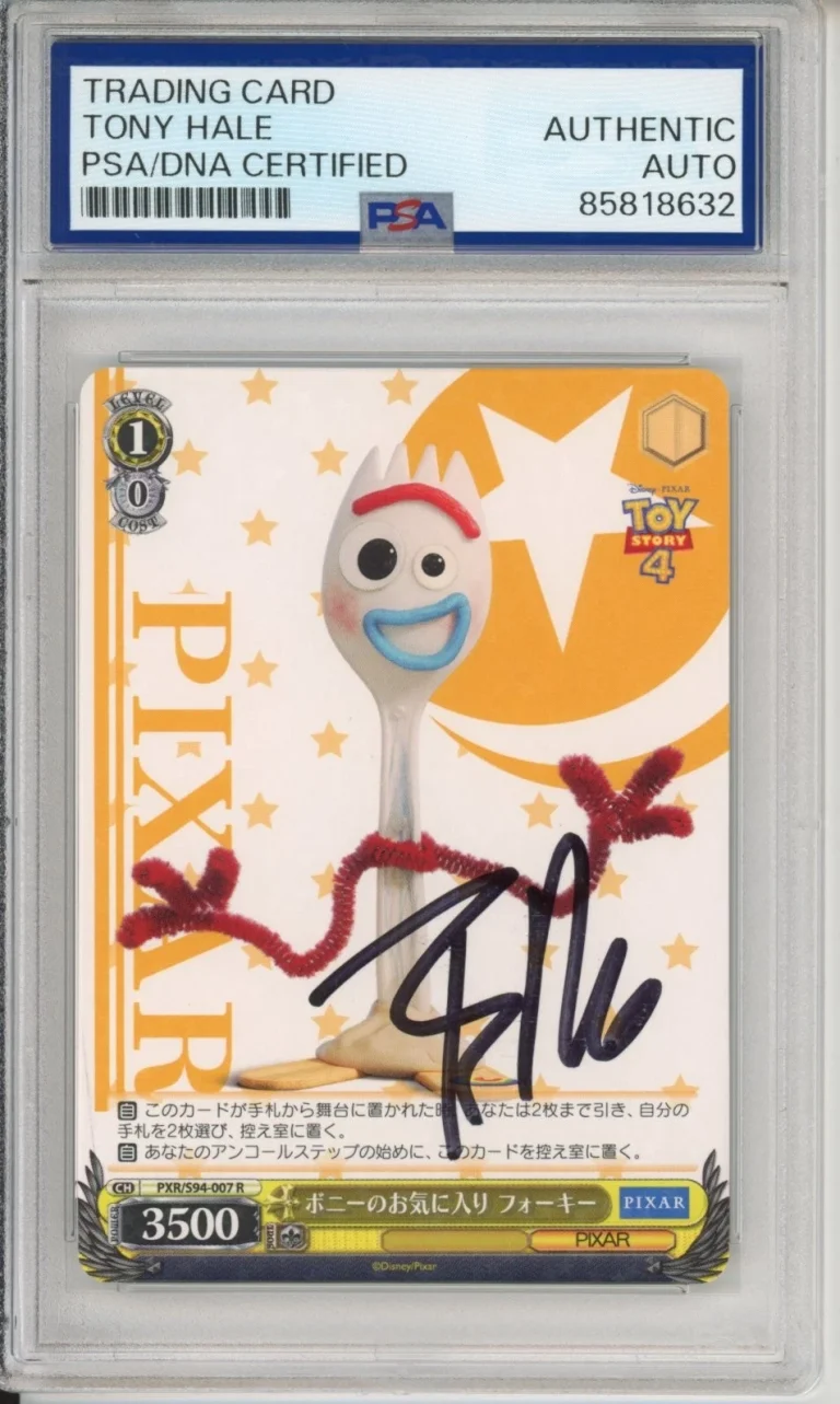 DISNEY PIXAR TRADING CARD FORKY VOICE OF TONY HALE TOY STORY SIGNED CARD PSA DNA