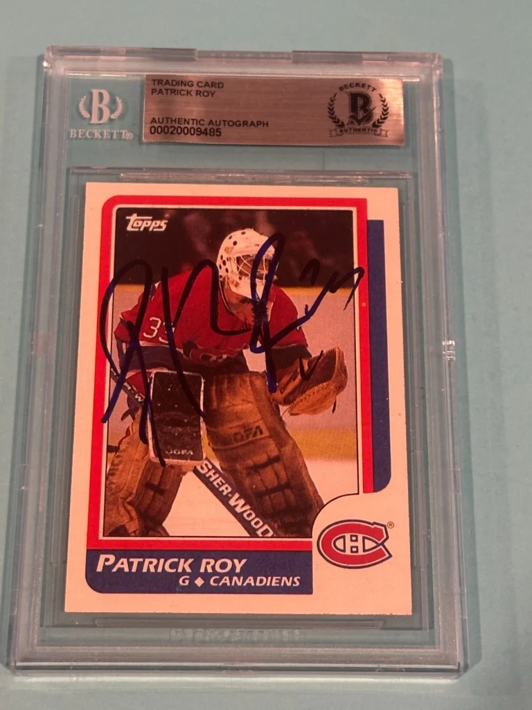 PATRICK ROY Signed 1986 TOPPS ROOKIE Card #53 Beckett BAS RC