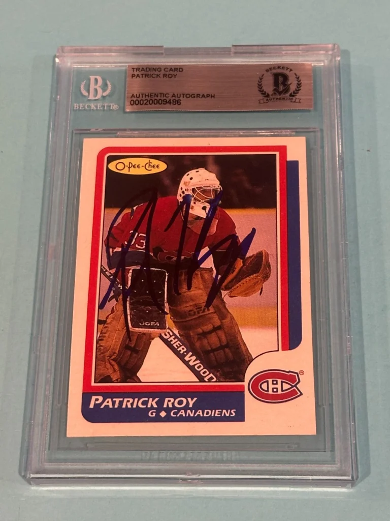 PATRICK ROY Signed 1986 O-PEE-CHEE ROOKIE Card #53 Beckett BAS RC