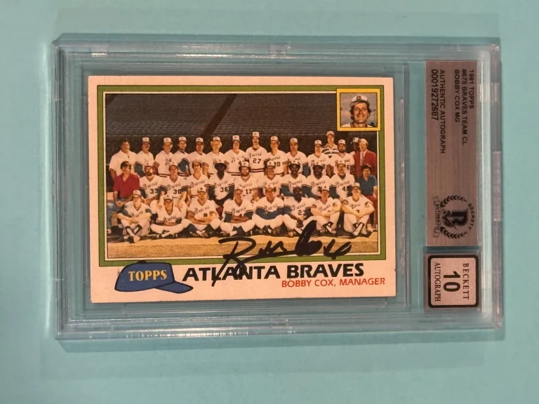 BOBBY COX Signed 1981 TOPPS Card #675 Beckett Authenticated (BAS) AUTO 10