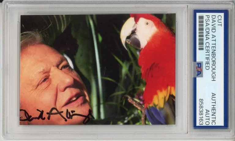DAVID ATTENBOROUGH SIGNED AUTOGRAPH PLANET EARTH BIRD PHOTOGRAPH PSA DNA COA