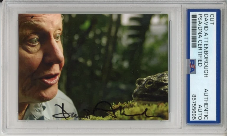 DAVID ATTENBOROUGH SIGNED AUTOGRAPH PLANET EARTH FUNNY FROG PICTURE PSA DNA COA