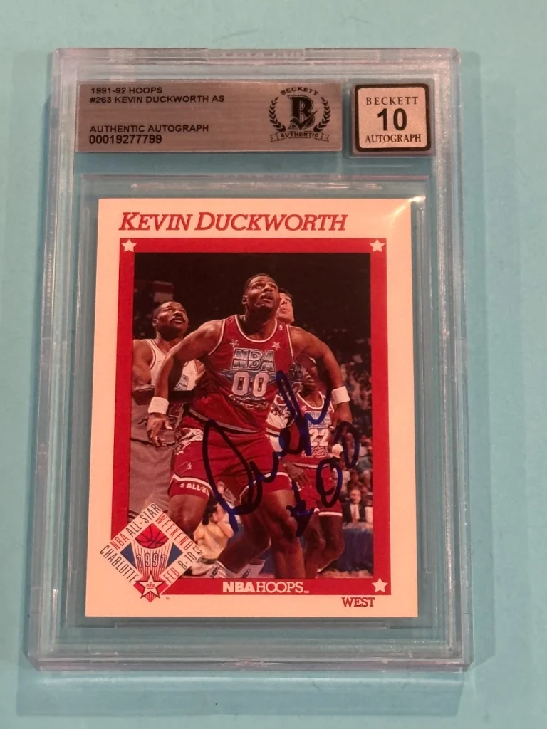 KEVIN DUCKWORTH Signed 1991-92 HOOPS Card #263 Beckett (BAS) AUTO 10