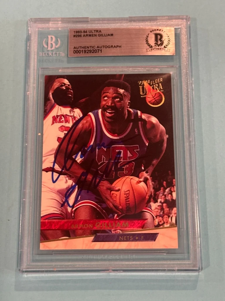ARMON GILLIAM Signed 1993-94 FLEER ULTRA Card #296 Beckett (BAS)