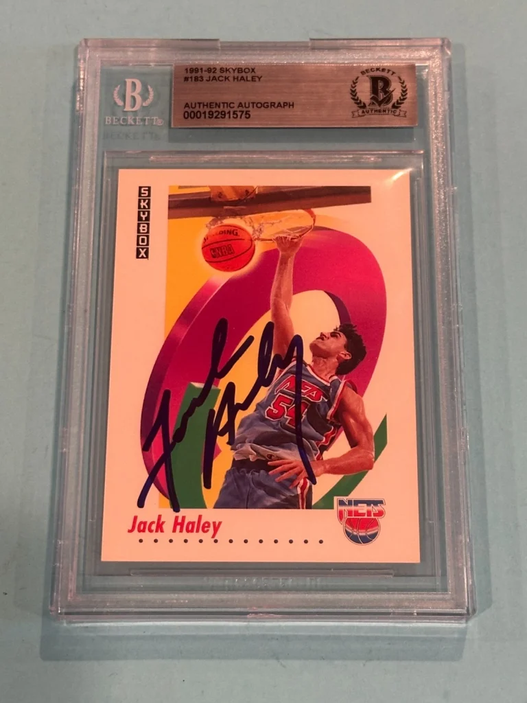 JACK HALEY Signed 1991-92 SKYBOX Card #183 Beckett (BAS)