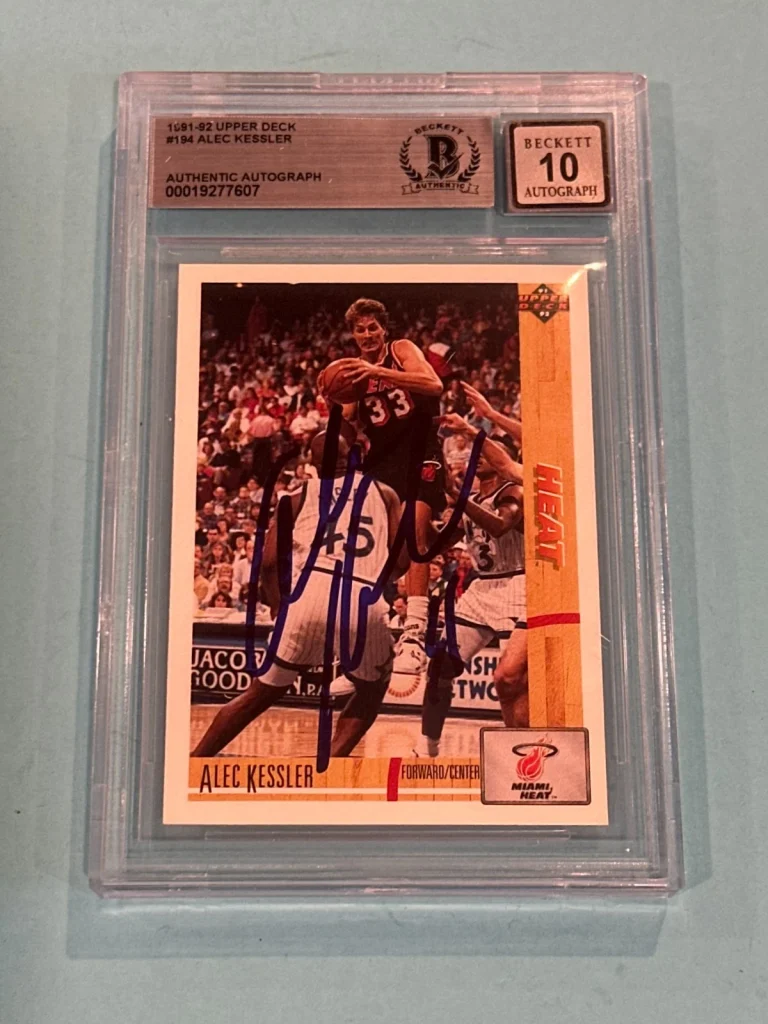 ALEC KESSLER Signed 1991-92 UPPER DECK Card #194 Beckett (BAS) AUTO 10