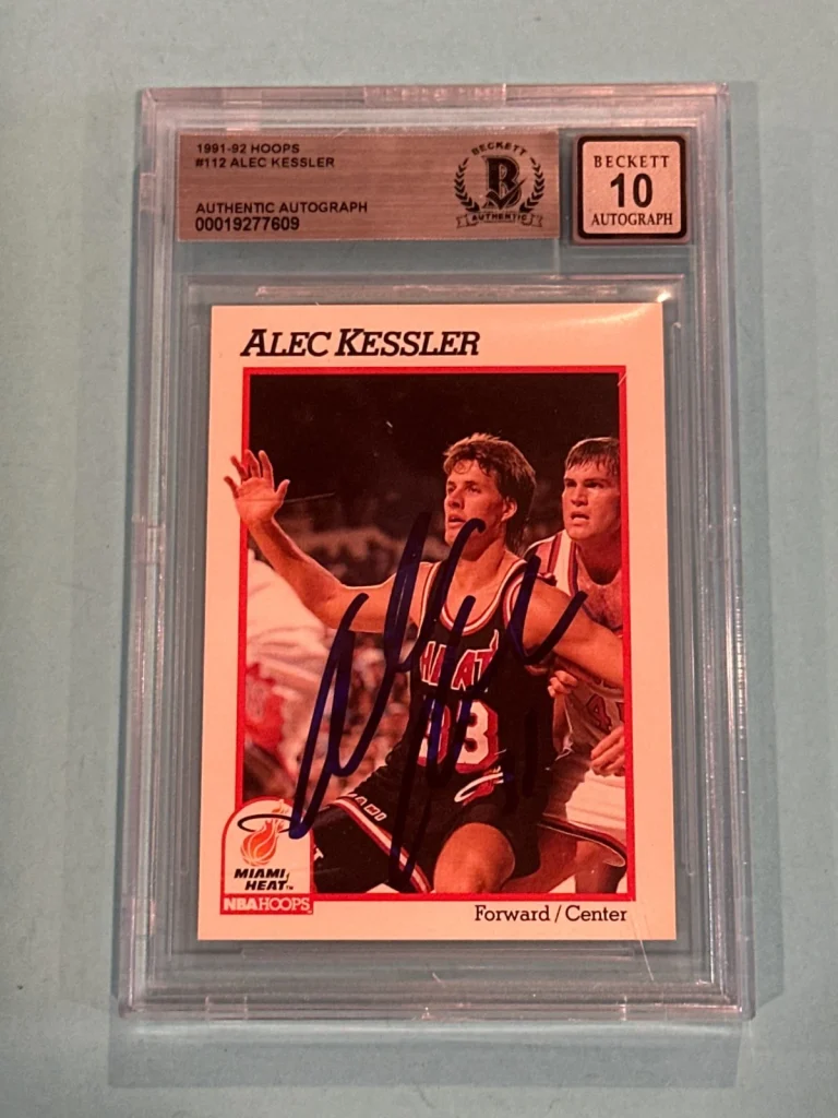 ALEC KESSLER Signed 1991-92 HOOPS Card #112 Beckett (BAS) AUTO 10