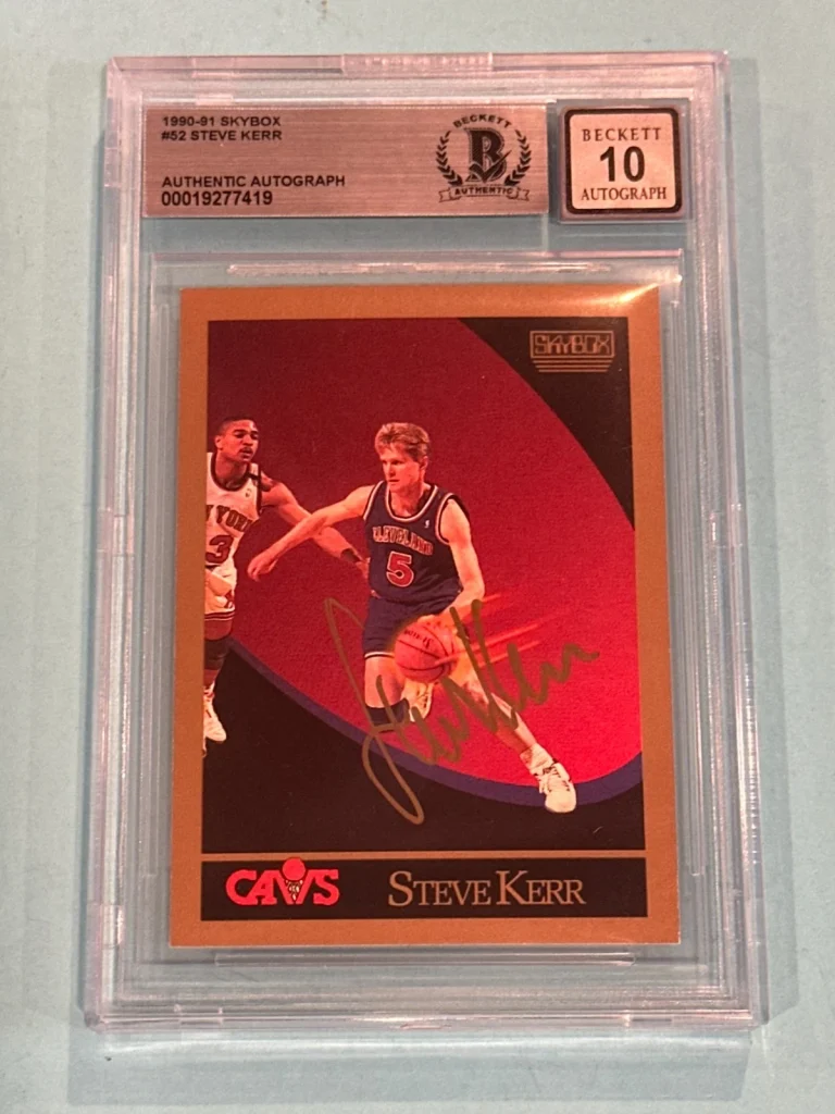 STEVE KERR Signed 1991-92 SKYBOX Card #52 Beckett (BAS) AUTO 10
