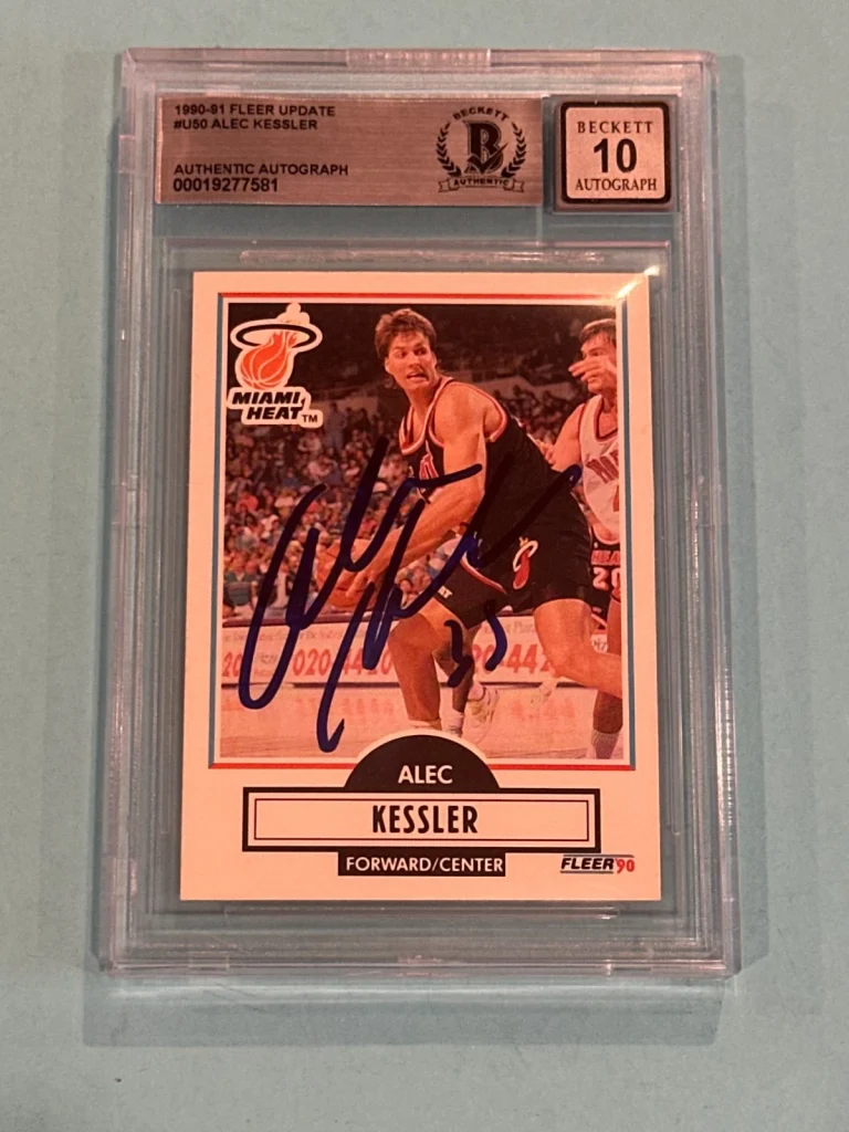 ALEC KESSLER Signed 1990-91 FLEER UPDATE Card #U50 Beckett (BAS) AUTO 10