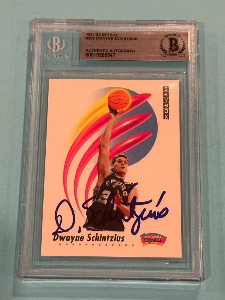 DWAYNE SCHINTZIUS Signed 1991-92 SKYBOX Card #262 Beckett (BAS)