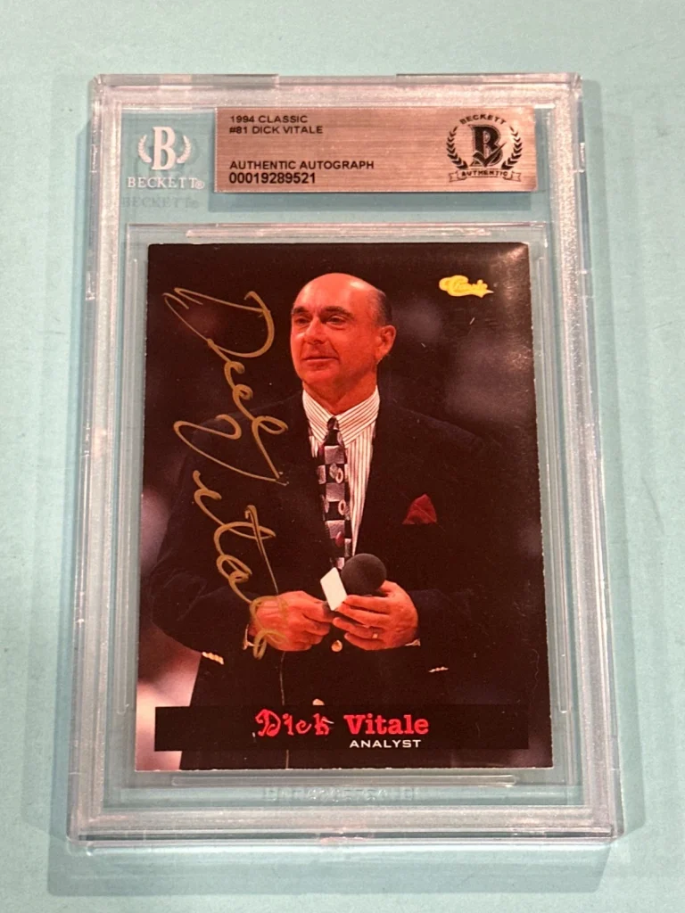 DICK VITALE Signed 1994 CLASSIC Card #81 Beckett (BAS)