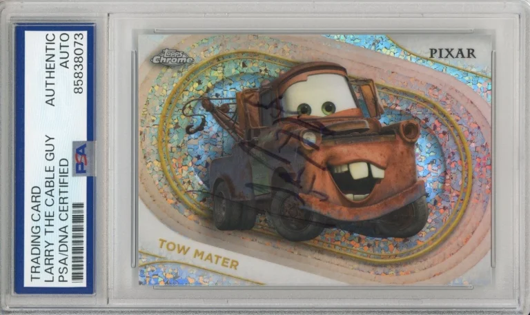 2025 TOPPS CHROME MINI REFRACTOR DISNEY MATER SIGNED LARRY CABLE GUY PSA DNA COA