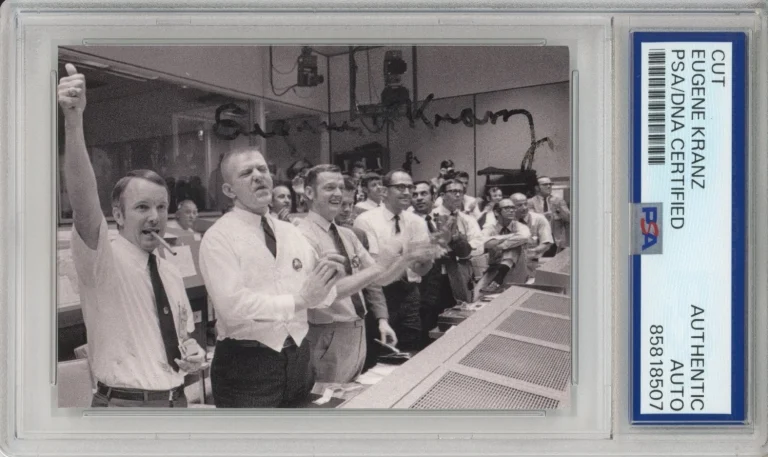 NASA FLIGHT DIRECTOR EUGENE KRANZ SIGNED APOLLO PHOTOGRAPH PSA DNA COA AUTOGRAPH