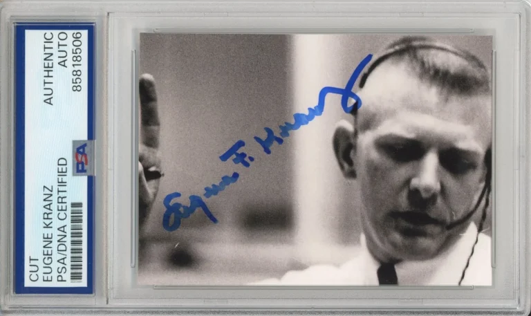 NASA FLIGHT DIRECTOR EUGENE KRANZ SIGNED SPACE PHOTOGRAPH PSA DNA COA AUTOGRAPH