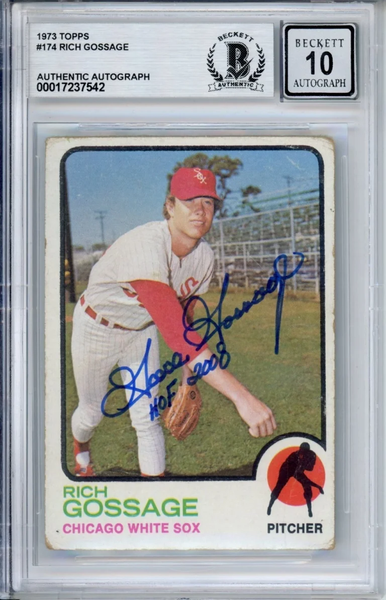 1973 Topps Rich Goose Gossage Signed HOF RC Rookie BAS Beckett 10 Autograph AUTO