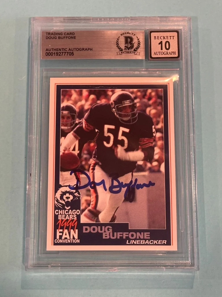 DOUG BUFFONE Signed 1999 BEARS FAN CONVENTION Card Beckett BAS AUTO 10