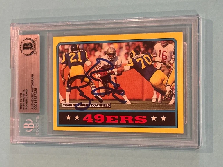 ROGER CRAIG Signed 1986 TOPPS Card #155 Beckett BAS