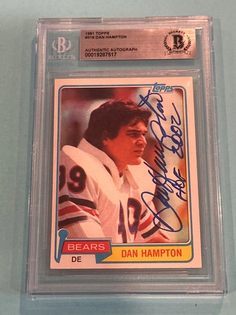 DAN HAMPTON Signed 1981 TOPPS ROOKIE Card #316 Beckett BAS w/ HOF Inscription