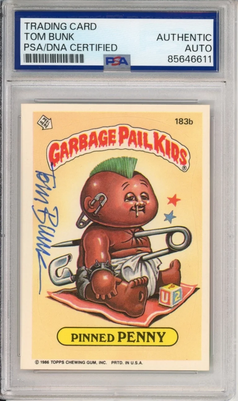 SIGNED Tom Bunk 1986 Topps Garbage Pail Kids GPK Pinned Penny PSA DNA COA AUTO