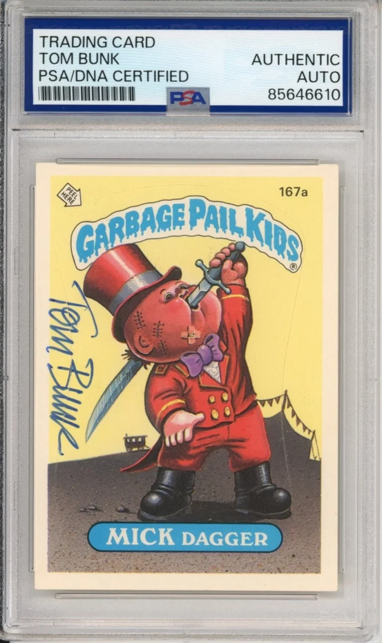 SIGNED Tom Bunk 1986 Topps Garbage Pail Kids GPK Mick Dagger PSA DNA COA AUTO