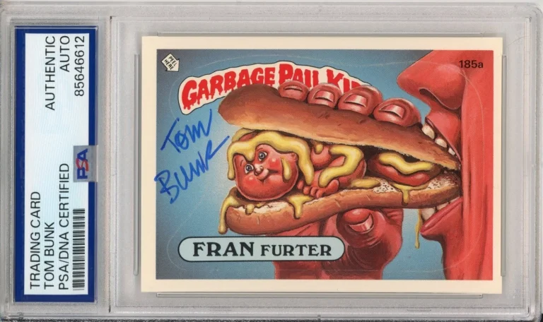 SIGNED Tom Bunk 1986 Topps Garbage Pail Kids GPK Fran Furter PSA DNA COA AUTO