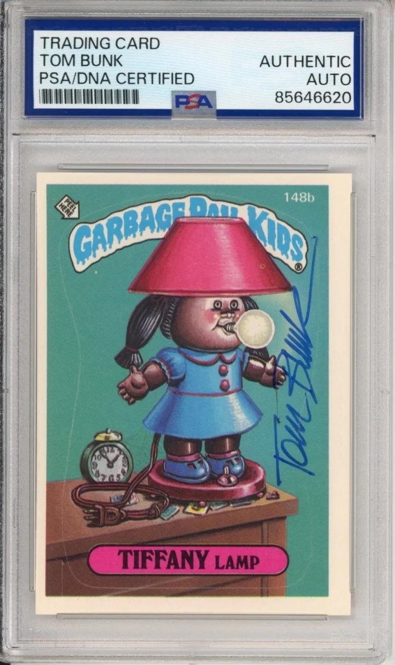 SIGNED Tom Bunk 1986 Topps Garbage Pail Kids GPK Tiffany Lamp PSA DNA COA AUTO