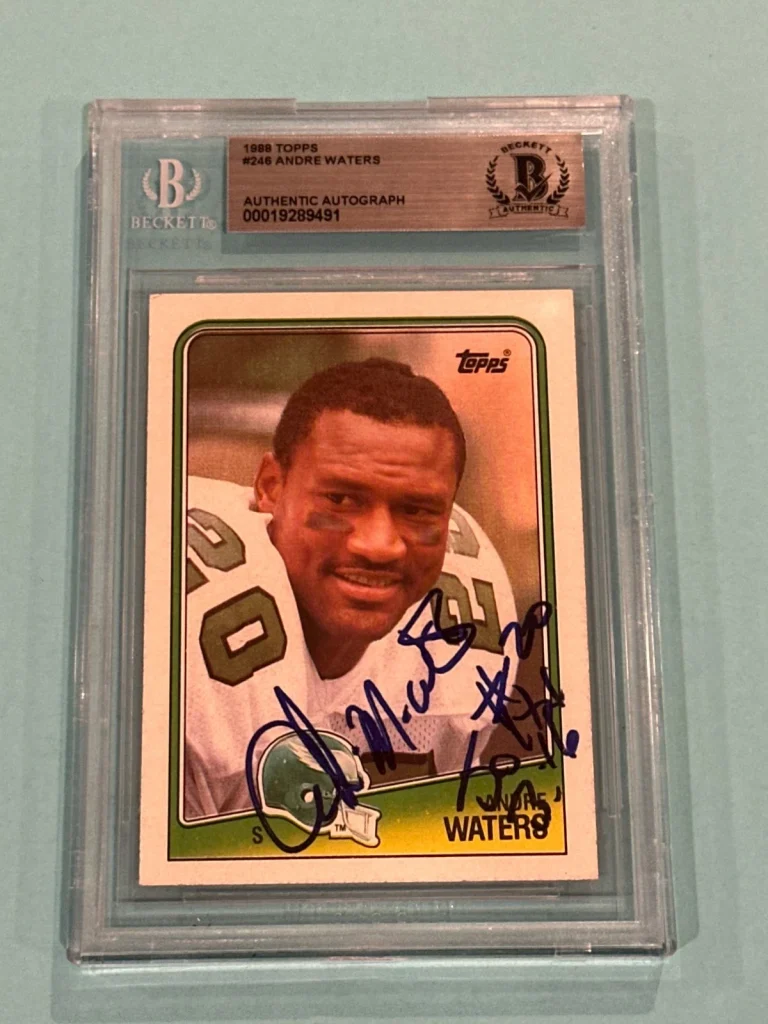 ANDRE WATERS Signed 1988 TOPPS Card #246 Beckett BAS