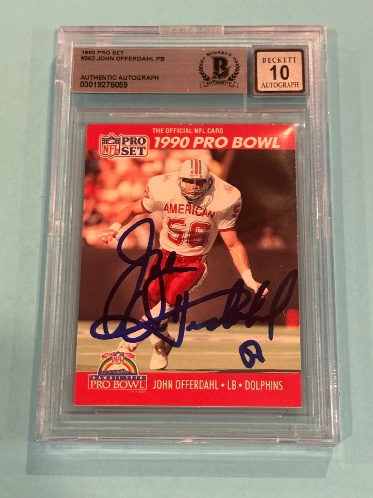 JOHN OFFERDAHL Signed 1990 PRO SET Card #362 Beckett (BAS) AUTO 10