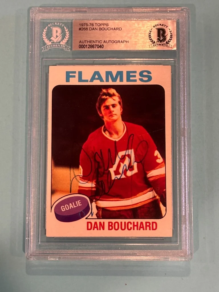 DAN BOUCHARD Signed 1975-76 TOPPS Card #268 Beckett BAS
