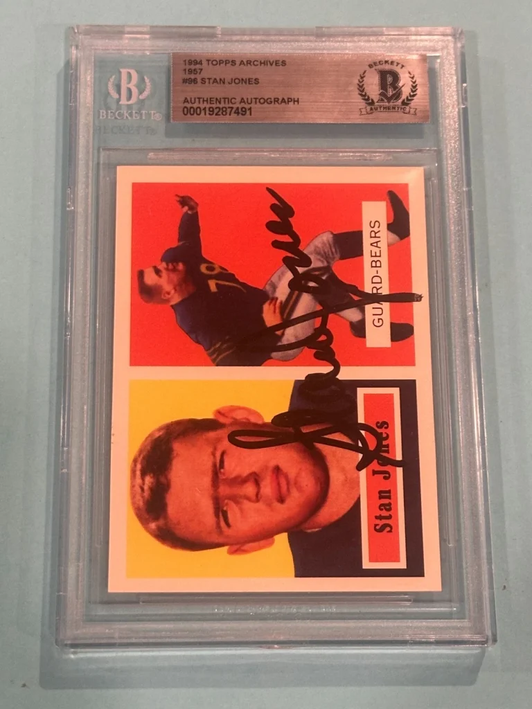 STAN JONES Signed 1994 TOPPS ARCHIVE Card #96 Beckett BAS
