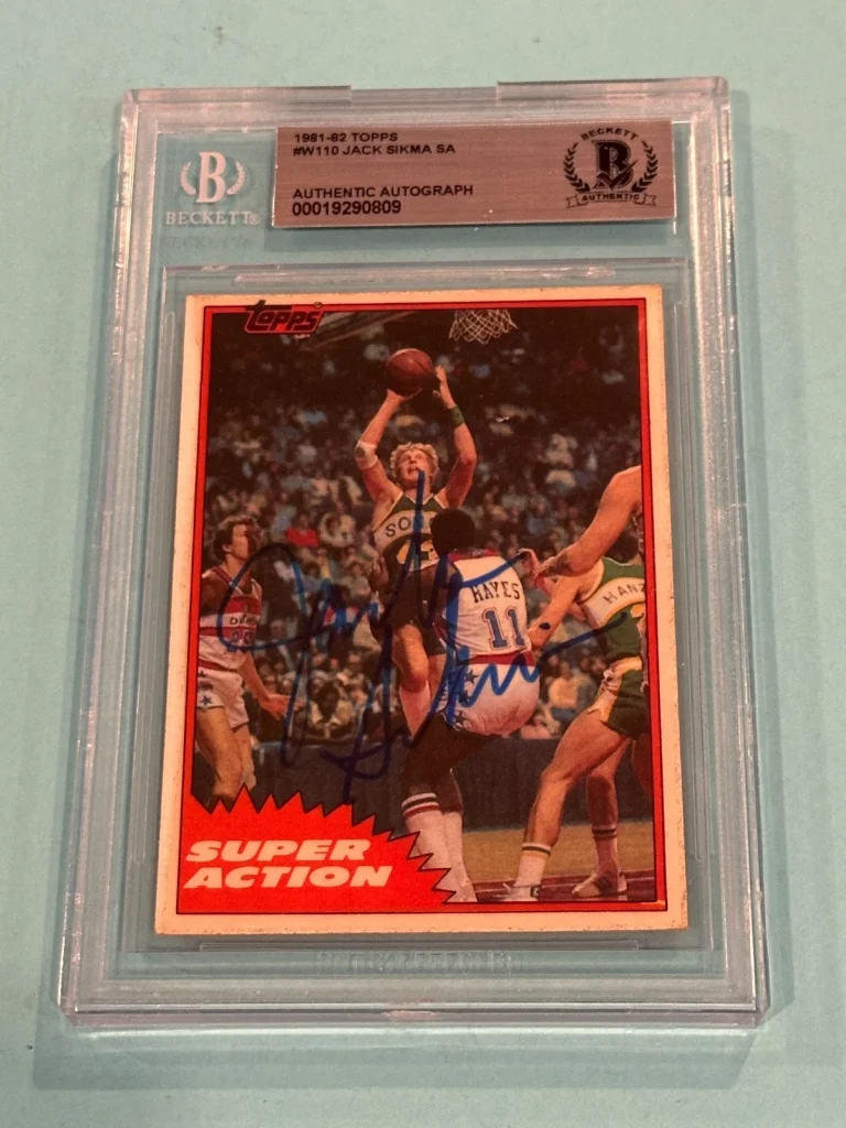 JACK SIKMA Signed 1981-82 TOPPS Card #W110 Beckett Authenticated BAS