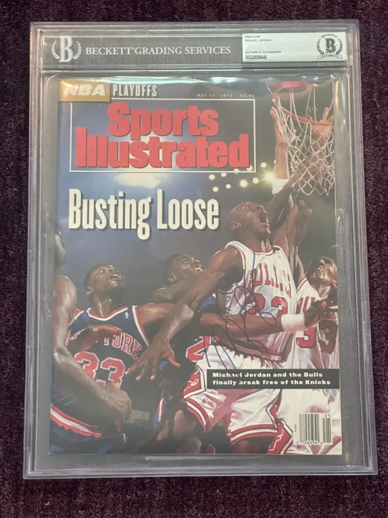 MICHAEL JORDAN Signed 5/25/92 SPORTS ILLUSTRATED Beckett & Encapsulated NO Label
