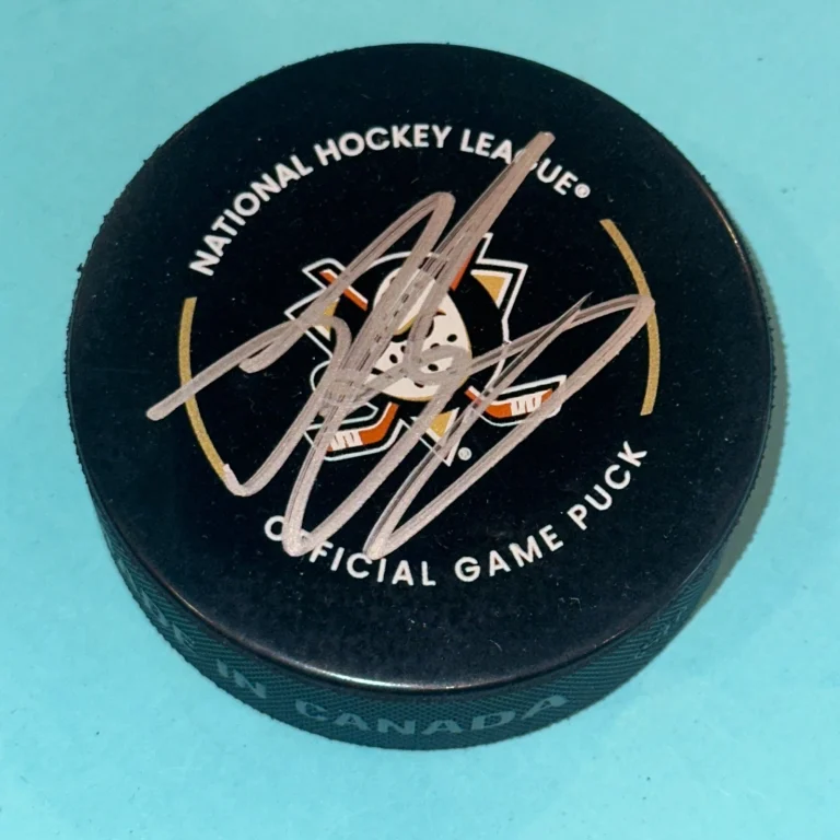 BECKETT SENNECKE Signed Anaheim DUCKS Official GAME Puck Beckett (BAS)