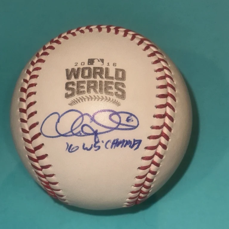 CHRIS COGHLAN (Cubs) Signed Official 2016 WORLD SERIES Baseball Beckett w/ INSC