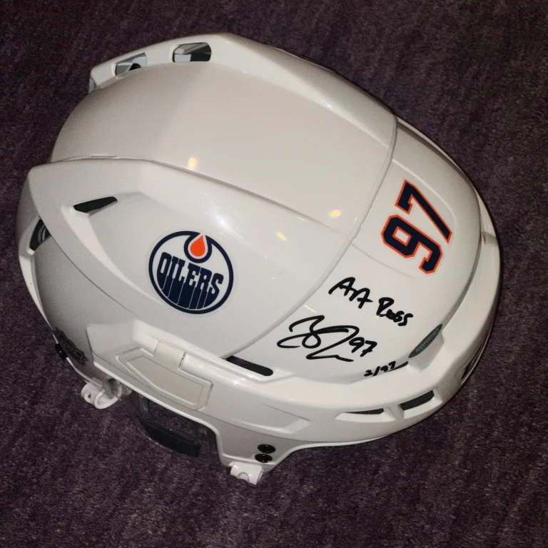 CONNOR McDAVID Signed OILERS ull-Size CCM Authentic Helmet UDA w/ Insc 2/97