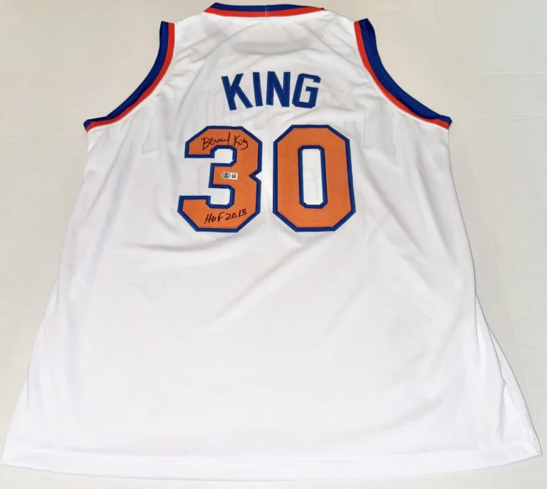 Bernard King New York Knicks signed White Custom jersey W/ HOF Beckett Witnessed