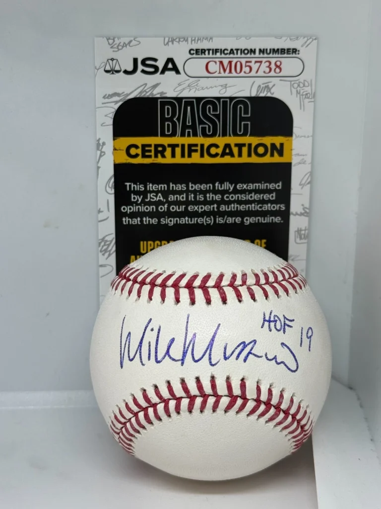 Mike Mussina Yankees Orioles signed MLB Baseball Ball W/ HOF Inscription JSA