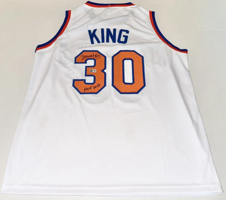 Bernard King New York Knicks signed White Custom jersey W/ HOF Beckett Witnessed