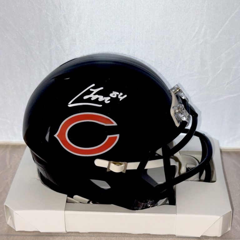 Colston Loveland signed Chicago Bears mini helmet autographed Beckett Witnessed