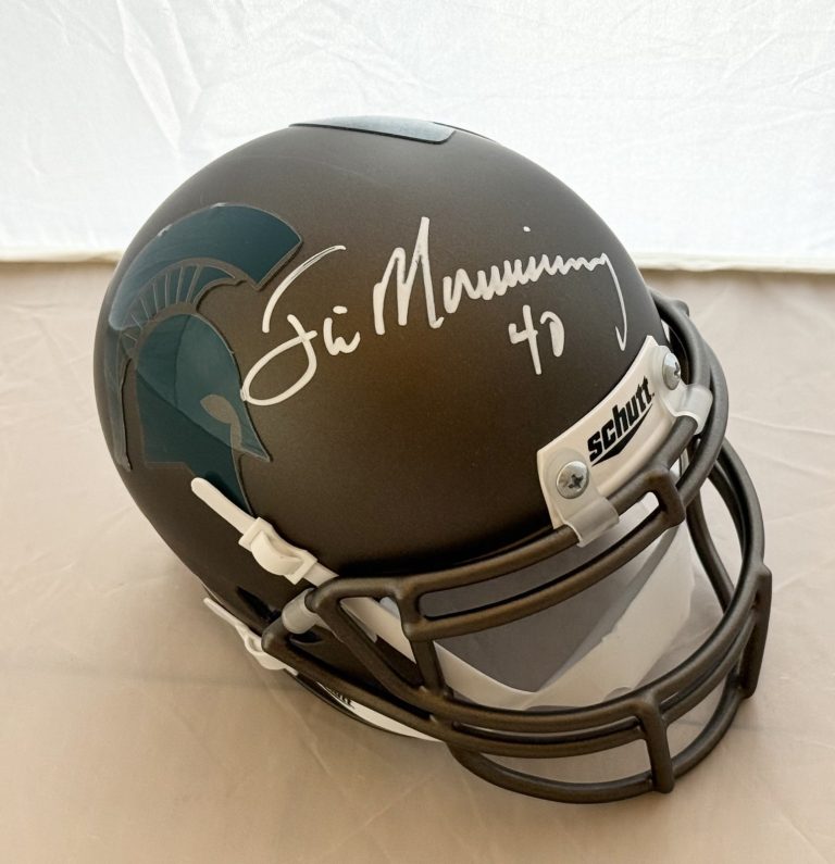 Jim Morrissey signed Michigan State Spartans mini helmet Beckett Witnessed