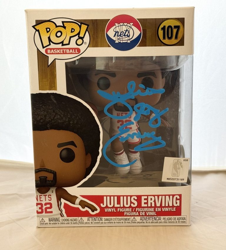 Julius Erving Dr. J signed Nets #107 Funko Pop JSA Witnessed