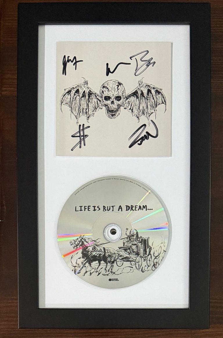 FRAMED SIGNED Avenged Sevenfold Life Dream Album Card & CD Beckett BAS COA AUTO