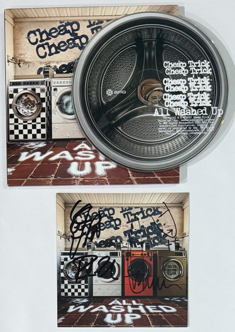 BAND SIGNED CHEAP TRICK ALL WASHED UP COVER ART CARD & CD BECKETT BAS COA AUTO