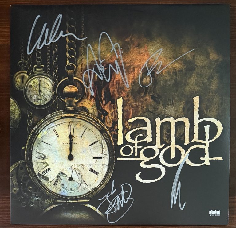 BAND SIGNED ON COVER LAMB OF GOD BLACK VINYL BECKETT BAS COA AUTHENTIC AUTOGRAPH