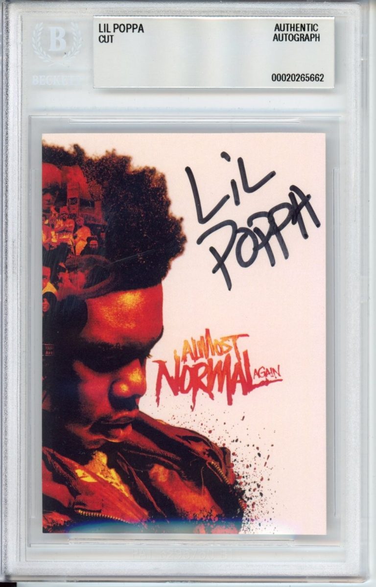 Lil Poppa SIGNED Almost Normal Again AUTOGRAPH Album Art Card Beckett BAS COA
