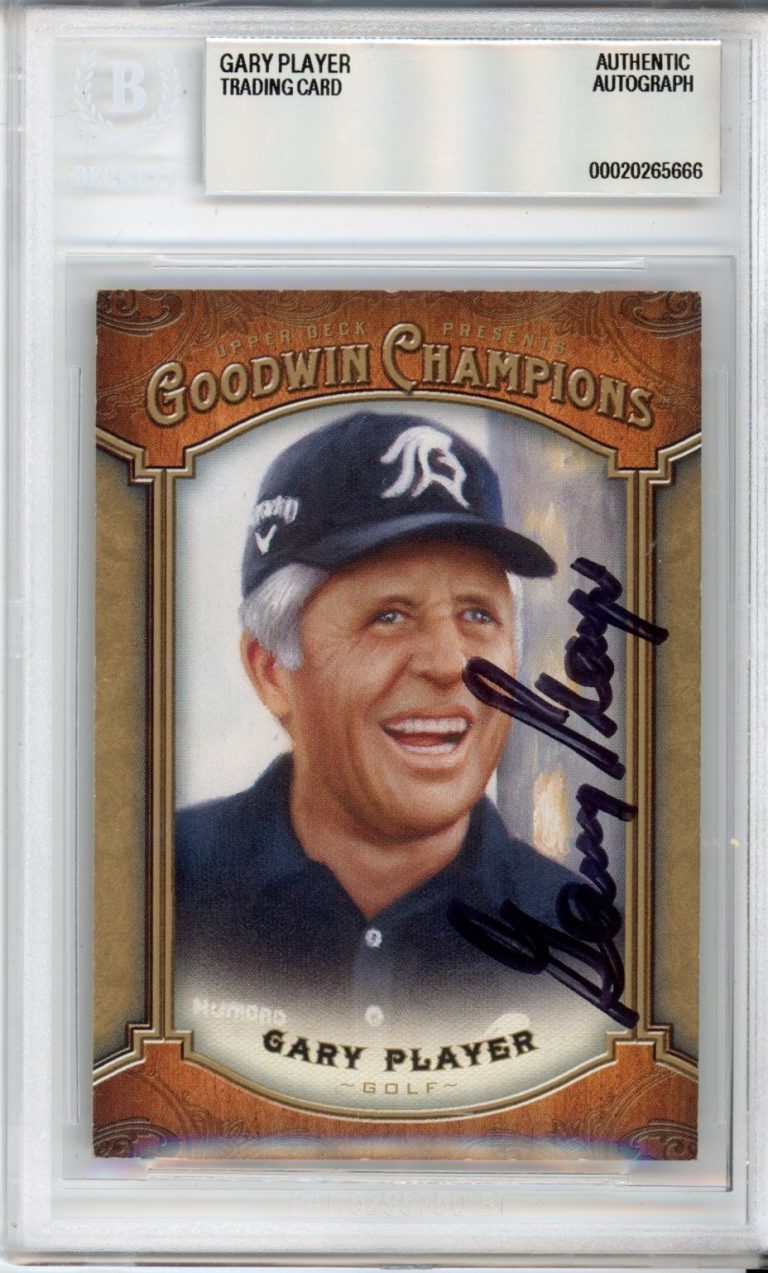 2014 UD GOODWIN CHAMPIONS GARY PLAYER SIGNED CARD BECKETT BAS COA AUTOGRAPH