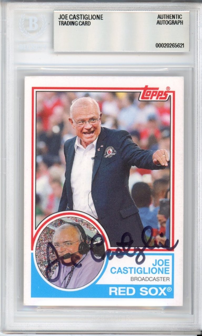 JOE CASTIGLIONE SIGNED TRADING CARD BECKETT BAS AUTOGRAPH BOSTON RED SOX LEGEND